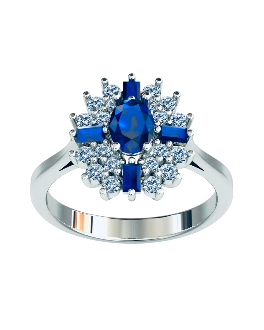 ALTINPEK SULTANİYE SAFİR PIRLANTA YÜZÜK - ALTINPEK Yüzük